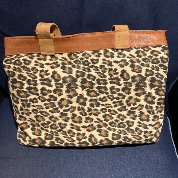 Animal print fabric tote - Picture 1 of 4